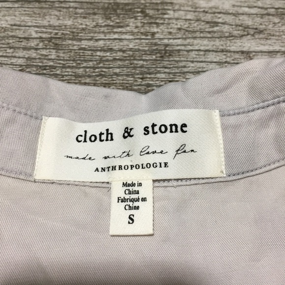 Cloth & Stone Tie Dye Button Shirt Women’s S Gray Raw Hem Lyocell Tencel - Picture 9 of 10